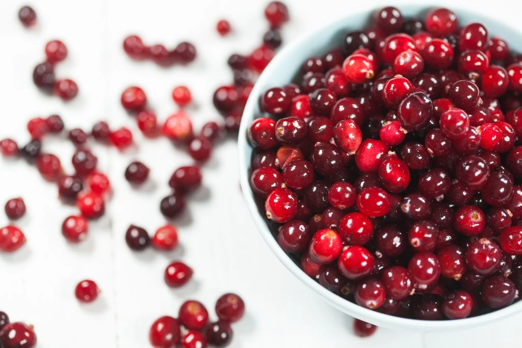 cranberries on a bowl