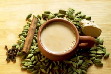 Cardamom tea in a cup