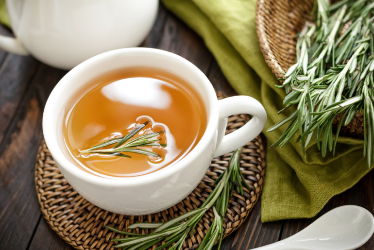 cup of rosemary tea