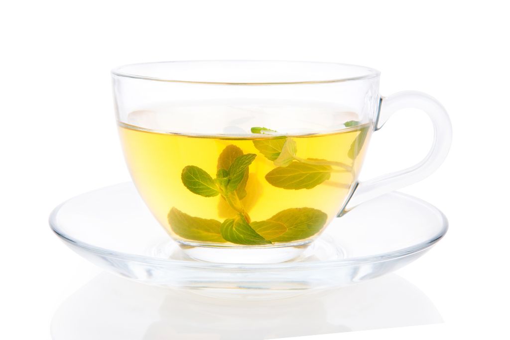 a cup of peppermint and spearmint tea blends